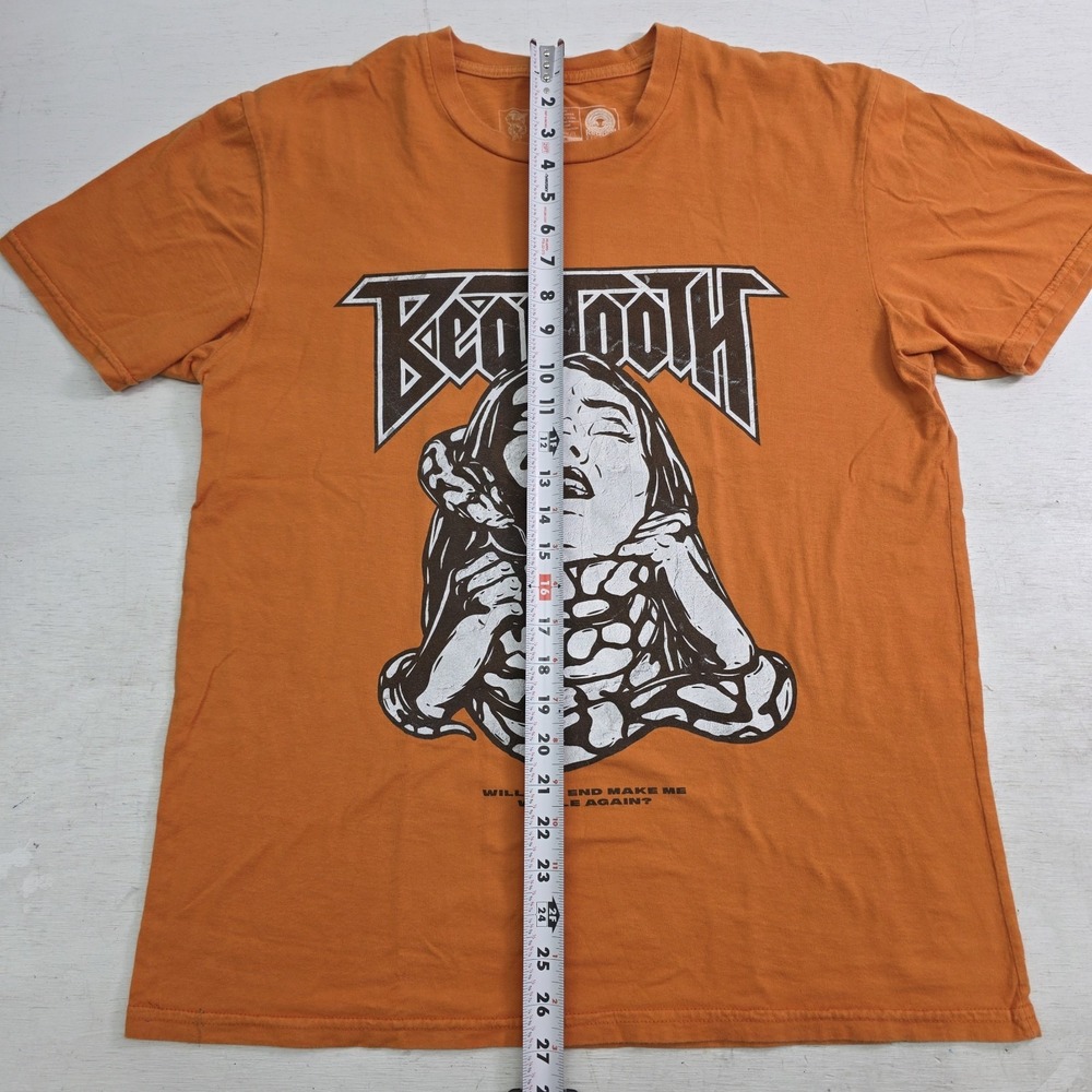Beartooth Orange T-Shirt Band Music Metal Punk Indie Snake Girl Graphic Tee Sz M - Picture 8 of 8
